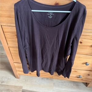 Charter Club Brown Long Sleeve T-Shirt